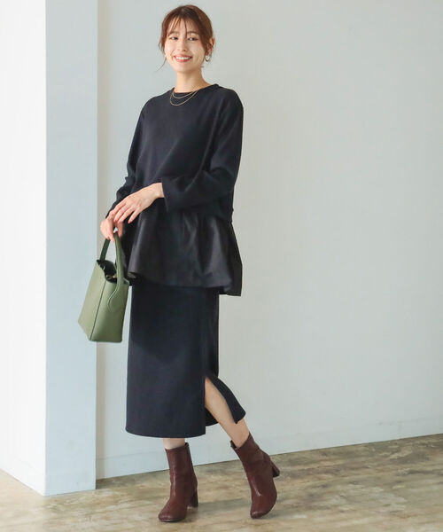 B:MING by BEAMS（ビーミングバイビームス）の「B:MING by BEAMS / カットコール ペンシル スカート（スカート・レディース・ブラック/オリーブ・MEDIUM/SMALL）」の8枚目の写真