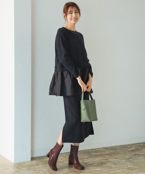 B:MING by BEAMS（ビーミングバイビームス）の「B:MING by BEAMS / カットコール ペンシル スカート（スカート・レディース・ブラック/オリーブ・MEDIUM/SMALL）」の10枚目の写真