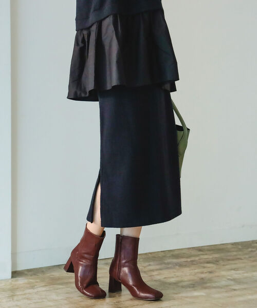 B:MING by BEAMS（ビーミングバイビームス）の「B:MING by BEAMS / カットコール ペンシル スカート（スカート・レディース・ブラック/オリーブ・MEDIUM/SMALL）」の11枚目の写真
