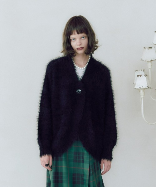 manana suerte（マニャーナスエルテ）の「ヴィンテージライクフェザーカーディガン（カーディガン/ボレロ・レディース・イエロー/ベージュ/ブラック/パープル・FREE）」の8枚目の写真