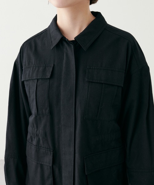 natural couture（ナチュラルクチュール）の「2022AWアイテム/ミリタリーブルゾン（ミリタリージャケット・レディース・ブラック/カーキ・FREE）」の15枚目の写真