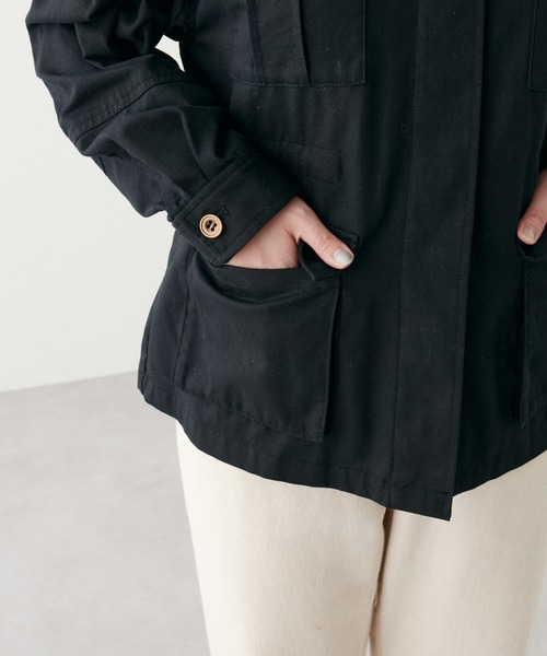 natural couture（ナチュラルクチュール）の「2022AWアイテム/ミリタリーブルゾン（ミリタリージャケット・レディース・ブラック/カーキ・FREE）」の20枚目の写真