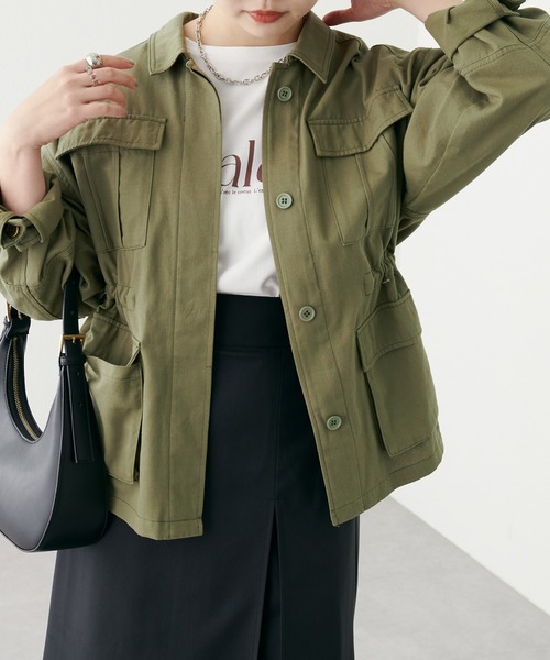 natural couture（ナチュラルクチュール）の「2022AWアイテム/ミリタリーブルゾン（ミリタリージャケット・レディース・ブラック/カーキ・FREE）」の11枚目の写真