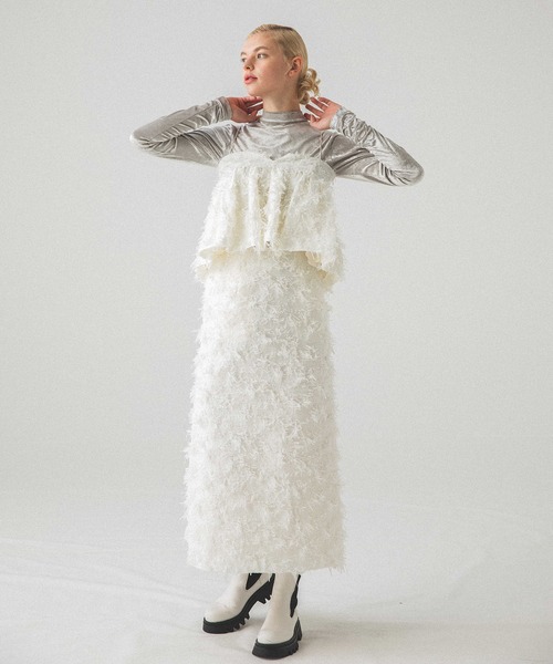 MECRE(メクル)の「ジャガードペンシルスカート(スカート・レディース・ブラック/ホワイト・S/M)」の15枚目の写真