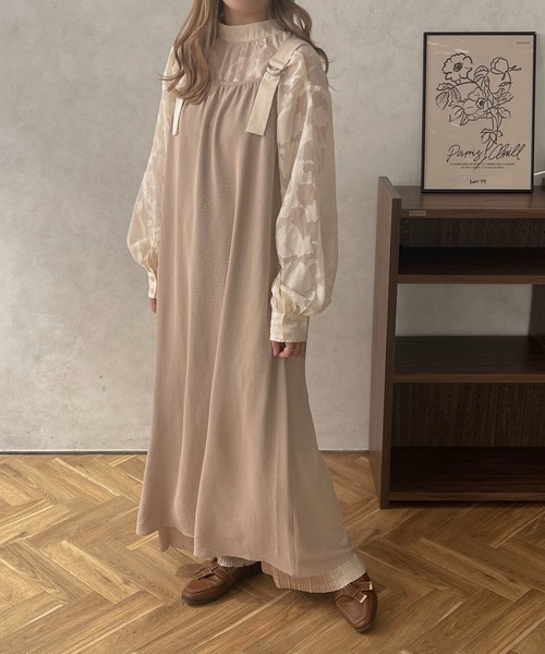 apres jour clair(アプレジュールクレア)の「【apres jour clair】ベルトキャミワンピース【ZOZOTOWN限定アイテム】(ワンピース・レディース・ブラウン系その他/ベージュ/アイボリー・フリー/X-LARGE)」の3枚目の写真