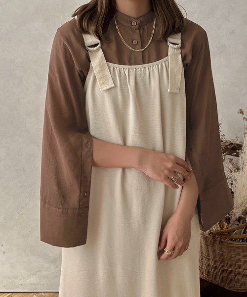 apres jour clair(アプレジュールクレア)の「【apres jour clair】ベルトキャミワンピース【ZOZOTOWN限定アイテム】(ワンピース・レディース・ブラウン系その他/ベージュ/アイボリー・フリー/X-LARGE)」の1枚目の写真