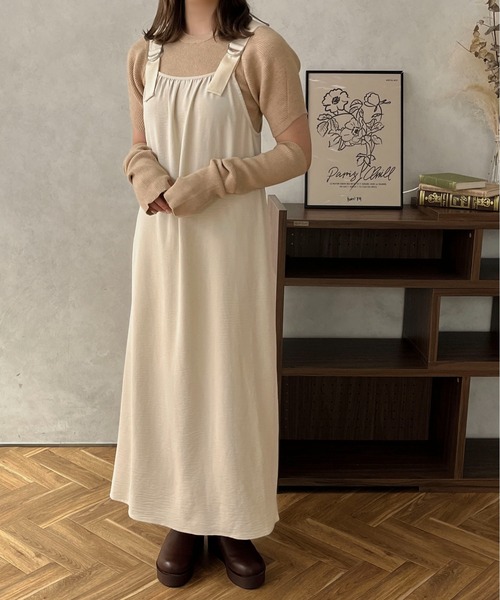apres jour clair(アプレジュールクレア)の「【apres jour clair】ベルトキャミワンピース【ZOZOTOWN限定アイテム】(ワンピース・レディース・ブラウン系その他/ベージュ/アイボリー・フリー/X-LARGE)」の5枚目の写真
