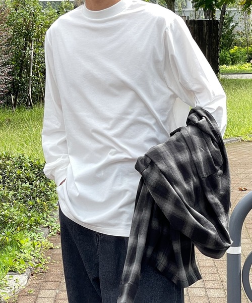 kutir(クティール)の「無地モックネックインナー(Tシャツ/カットソー・メンズ・ブラック/オフホワイト・MEDIUM/LARGE)」の6枚目の写真