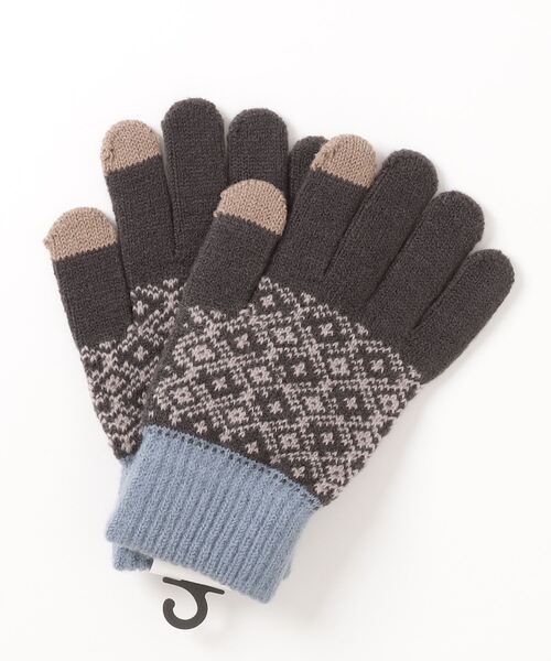 FUNALIVE（ファンアライブ）の「jou jou lier 裏起毛スマホタッチ手袋（手袋・レディース・ブラウン/ホワイト/グレー/アッシュグレー・FREE）」の2枚目の写真