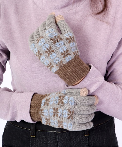 FUNALIVE（ファンアライブ）の「jou jou lier 裏起毛スマホタッチ手袋（手袋・レディース・ブラウン/ホワイト/グレー/アッシュグレー・FREE）」の3枚目の写真