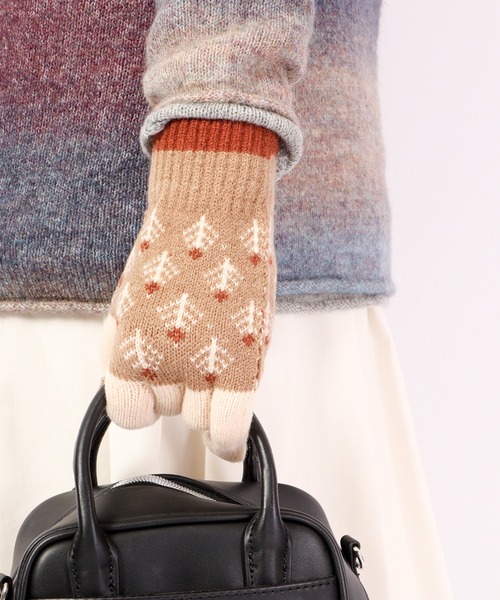 FUNALIVE（ファンアライブ）の「jou jou lier 裏起毛スマホタッチ手袋（手袋・レディース・ブラウン/ホワイト/グレー/アッシュグレー・FREE）」の15枚目の写真