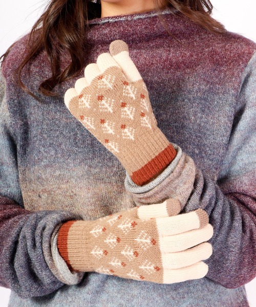 FUNALIVE（ファンアライブ）の「jou jou lier 裏起毛スマホタッチ手袋（手袋・レディース・ブラウン/ホワイト/グレー/アッシュグレー・FREE）」の14枚目の写真