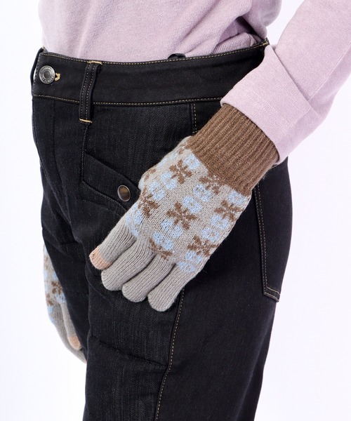 FUNALIVE（ファンアライブ）の「jou jou lier 裏起毛スマホタッチ手袋（手袋・レディース・ブラウン/ホワイト/グレー/アッシュグレー・FREE）」の13枚目の写真