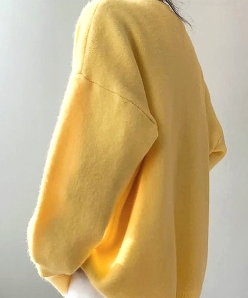 Amulet（アミュレット）の「ポケット付きニットカーディガン（カーディガン/ボレロ・レディース・ピンク/ブルー/ブラック/アイボリー/イエロー/レッド/パープル/ホワイト・FREE）」の15枚目の写真