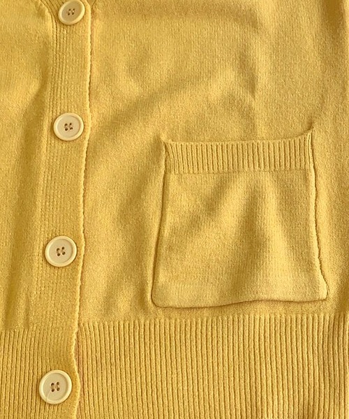 Amulet（アミュレット）の「ポケット付きニットカーディガン（カーディガン/ボレロ・レディース・ピンク/ブルー/ブラック/アイボリー/イエロー/レッド/パープル/ホワイト・FREE）」の11枚目の写真