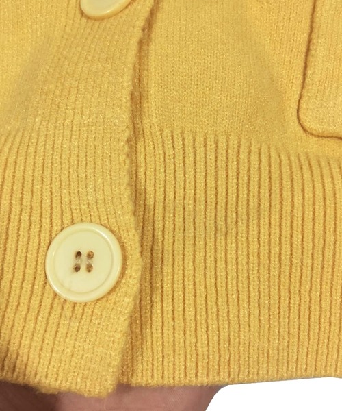 Amulet（アミュレット）の「ポケット付きニットカーディガン（カーディガン/ボレロ・レディース・ピンク/ブルー/ブラック/アイボリー/イエロー/レッド/パープル/ホワイト・FREE）」の9枚目の写真