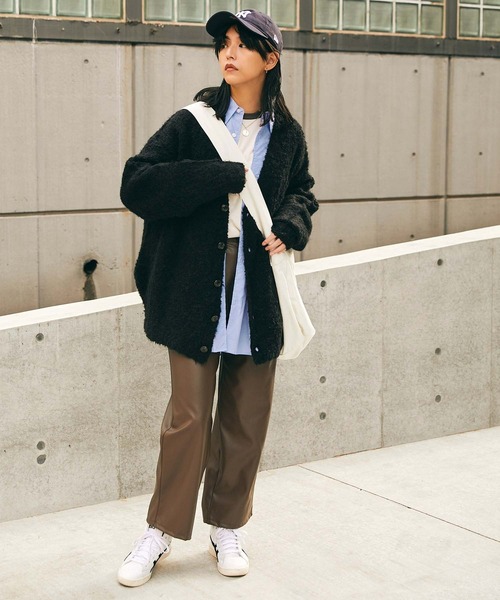 SPOC STORE（スポックストア）の「【SPOC STORE】ブークレニットオーバーサイズカーディガン（カーディガン/ボレロ・メンズ・パープル/ブラック/グリーン・M/L）」の16枚目の写真