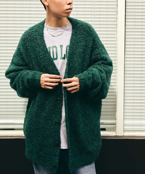 SPOC STORE（スポックストア）の「【SPOC STORE】ブークレニットオーバーサイズカーディガン（カーディガン/ボレロ・メンズ・パープル/ブラック/グリーン・M/L）」の21枚目の写真