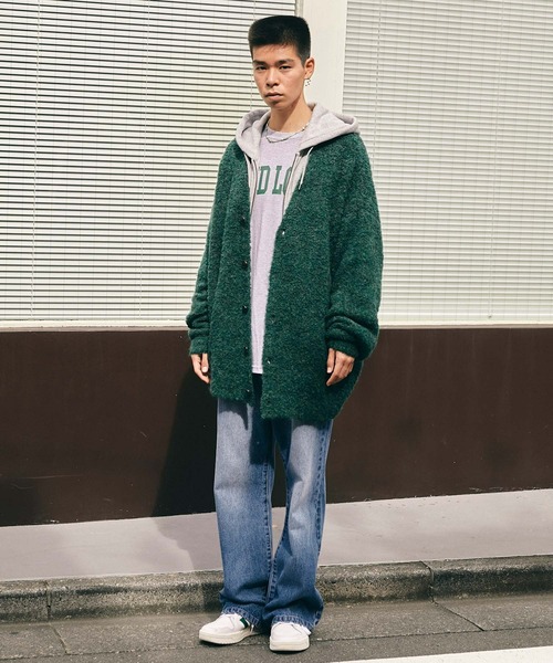 SPOC STORE（スポックストア）の「【SPOC STORE】ブークレニットオーバーサイズカーディガン（カーディガン/ボレロ・メンズ・パープル/ブラック/グリーン・M/L）」の22枚目の写真