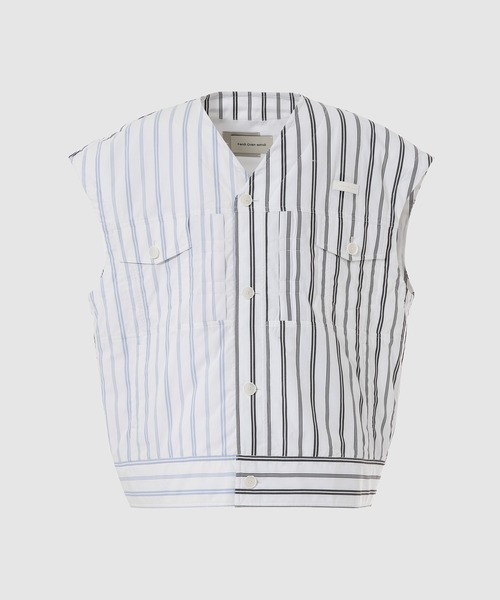 Feng Chen Wang（フェン・チェン・ワン）の「Detachable Padded shirt jacket（その他アウター・メンズ・ブラック×ブルー・M/L）」の8枚目の写真