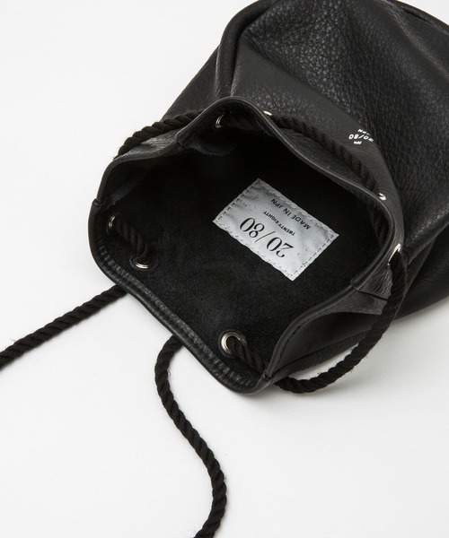 20/80（テゥエンティーエイティー）の「【20/80】トゥエンティーエイティー/SHRINK LEATHER GASSAI BAG（ボディバッグ/ウエストポーチ・メンズ・ブラック・F）」の6枚目の写真