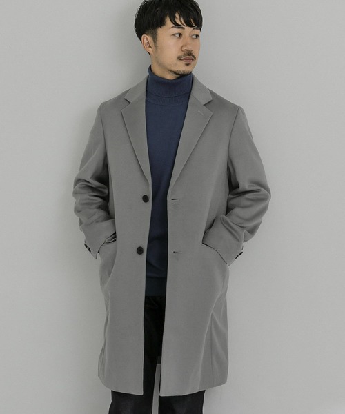 SERACE】Loose silhouette melton long double chester coat