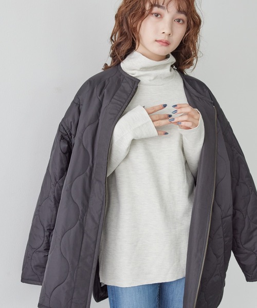 AMERICAN HOLIC（アメリカンホリック）の「リブタートルカットプルオーバー（Tシャツ/カットソー・レディース・ネイビー/ホワイト系その他/グリーン/グレー系その他・M/L）」の2枚目の写真