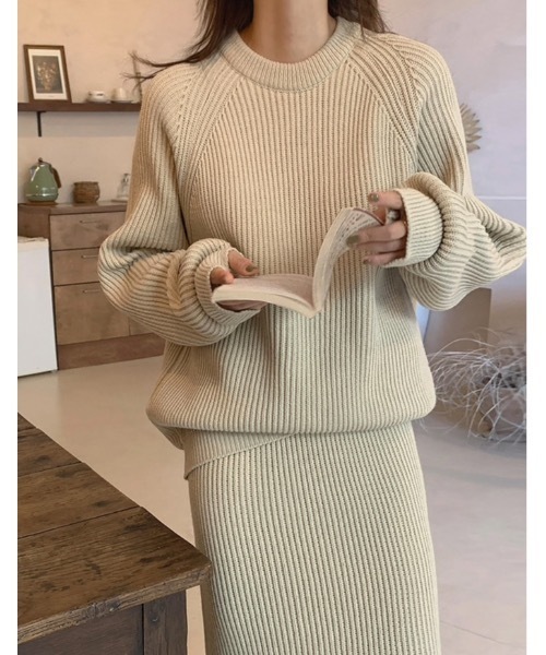 Didot.showroom（ディドット ショールーム）の「SET UP フィンガーホールリブニット（ニット/セーター・レディース・ブラック/ベージュ・FREE）」の7枚目の写真