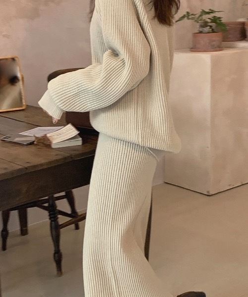 Didot.showroom（ディドット ショールーム）の「SET UP フィンガーホールリブニット（ニット/セーター・レディース・ブラック/ベージュ・FREE）」の12枚目の写真