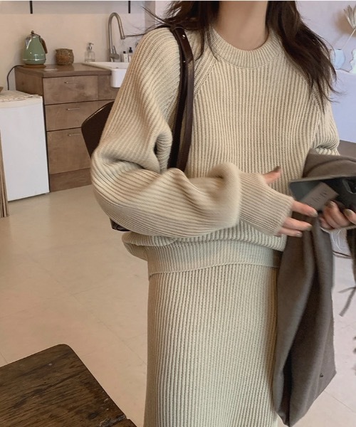 Didot.showroom（ディドット ショールーム）の「SET UP フィンガーホールリブニット（ニット/セーター・レディース・ブラック/ベージュ・FREE）」の13枚目の写真