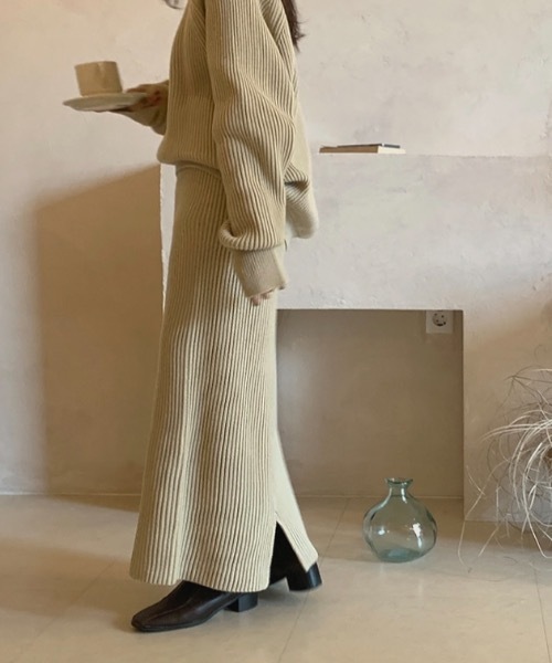 Didot.showroom（ディドット ショールーム）の「SET UP フィンガーホールリブニット（ニット/セーター・レディース・ブラック/ベージュ・FREE）」の16枚目の写真