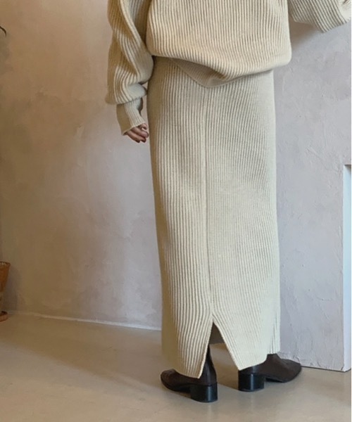 Didot.showroom（ディドット ショールーム）の「SET UP フィンガーホールリブニット（ニット/セーター・レディース・ブラック/ベージュ・FREE）」の17枚目の写真