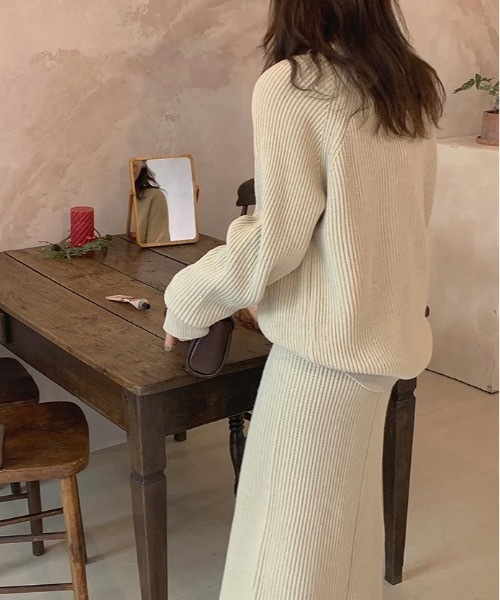 Didot.showroom（ディドット ショールーム）の「SET UP フィンガーホールリブニット（ニット/セーター・レディース・ブラック/ベージュ・FREE）」の18枚目の写真