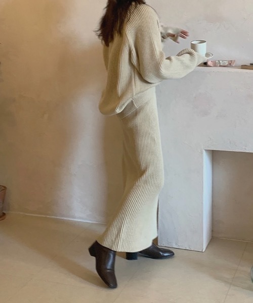 Didot.showroom（ディドット ショールーム）の「SET UP フィンガーホールリブニット（ニット/セーター・レディース・ブラック/ベージュ・FREE）」の19枚目の写真