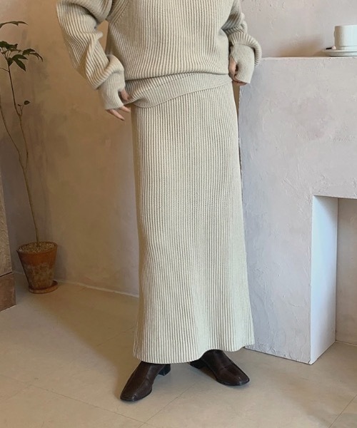 Didot.showroom（ディドット ショールーム）の「SET UP フィンガーホールリブニット（ニット/セーター・レディース・ブラック/ベージュ・FREE）」の21枚目の写真