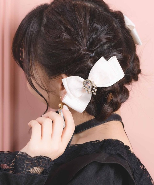 ROJITA(ロジータ)の「アンティーク調ハートビジュ付きリボンクリップSET(バレッタ/ヘアクリップ・レディース・アイボリー/マルチ/ブラック・FREE)」の21枚目の写真