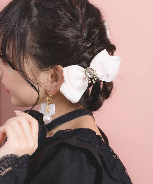 ROJITA(ロジータ)の「アンティーク調ハートビジュ付きリボンクリップSET(バレッタ/ヘアクリップ・レディース・アイボリー/マルチ/ブラック・FREE)」の18枚目の写真