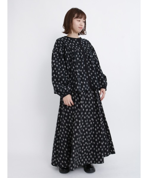 Samansa Mos2（サマンサ モスモス）の「BOOKプリント配色スカート（スカート・レディース・ブラック/グリーン/キナリ・ﾌﾘ-）」の7枚目の写真