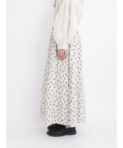 Samansa Mos2（サマンサ モスモス）の「BOOKプリント配色スカート（スカート・レディース・ブラック/グリーン/キナリ・ﾌﾘ-）」の15枚目の写真