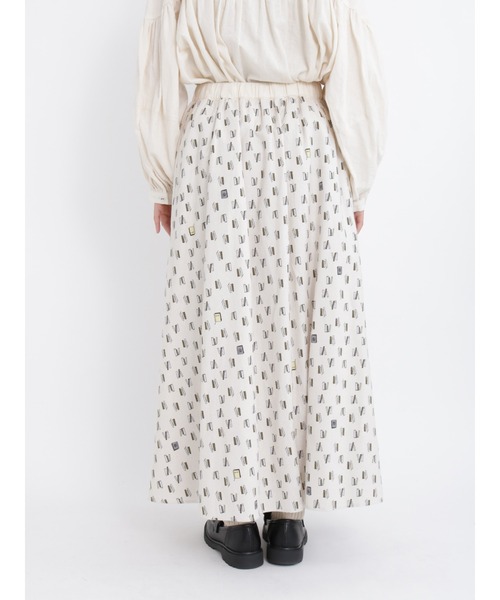 Samansa Mos2（サマンサ モスモス）の「BOOKプリント配色スカート（スカート・レディース・ブラック/グリーン/キナリ・ﾌﾘ-）」の16枚目の写真