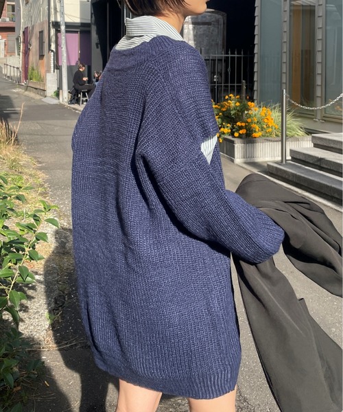 SEN TOKYO(セントーキョー)の「大人のカジュアルこなれ感。ルーズオープンスリーブVネックニット(ニット/セーター・レディース・ブラウン/ネイビー・FREE)」の11枚目の写真