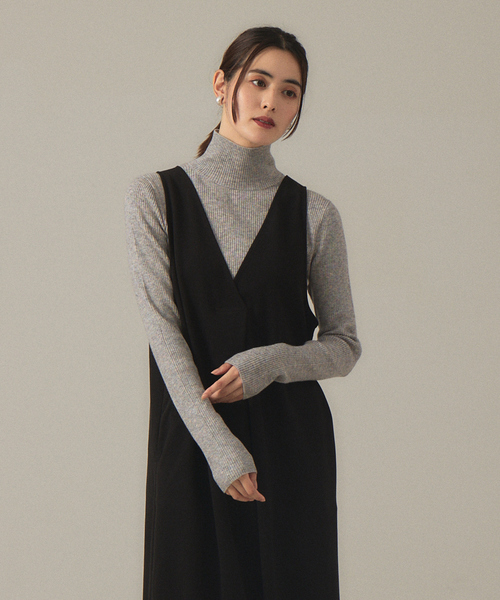 abahouse mavie（アバハウスマヴィ）の「ストレッチリブプルオーバー（ニット/セーター・レディース・ホワイト/グリーン/ブラック/アイボリー・フリー）」の3枚目の写真