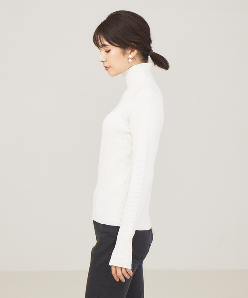 abahouse mavie（アバハウスマヴィ）の「ストレッチリブプルオーバー（ニット/セーター・レディース・ホワイト/グリーン/ブラック/アイボリー・フリー）」の7枚目の写真