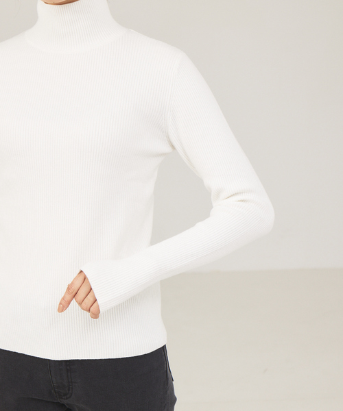 abahouse mavie（アバハウスマヴィ）の「ストレッチリブプルオーバー（ニット/セーター・レディース・ホワイト/グリーン/ブラック/アイボリー・フリー）」の11枚目の写真