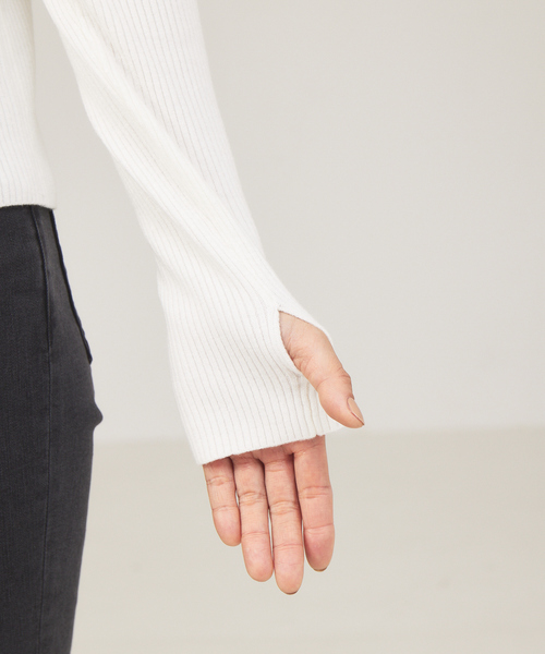 abahouse mavie（アバハウスマヴィ）の「ストレッチリブプルオーバー（ニット/セーター・レディース・ホワイト/グリーン/ブラック/アイボリー・フリー）」の12枚目の写真