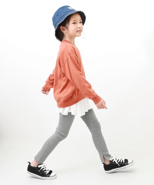 devirock(デビロック)の「裾スリット リブレギンス(レギンス/スパッツ・キッズ・杢グレー/ヘザーチャコール/ブラック/アイボリー・100cm/110cm/120cm/130cm/140cm/150cm/160cm)」の12枚目の写真