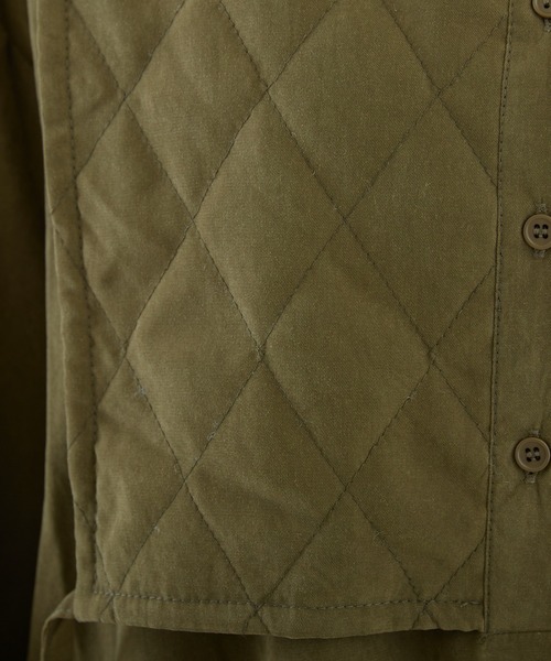 PAPAVER（パパヴェル）の「【papaver】キルティングレイヤード風OP（ワンピース・レディース・カーキ/スミクロ・MEDIUM）」の14枚目の写真