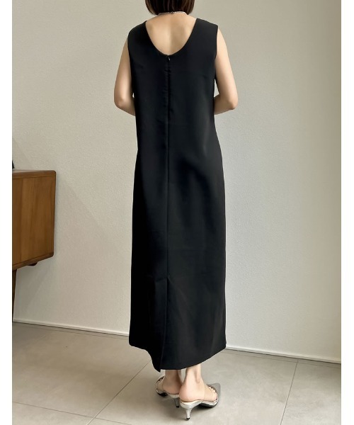 Re:EDIT（リエディ）の「[PREMIUM DRESS COLLECTION][2点セット][低身長/大きいサイズ有]パールスリーブトップス×ノースリーブワンピース（ドレス・レディース・ベージュ/ブラック・X-LARGE/SHORT/LARGE/MEDIUM）」の8枚目の写真