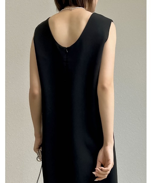 Re:EDIT（リエディ）の「[PREMIUM DRESS COLLECTION][2点セット][低身長/大きいサイズ有]パールスリーブトップス×ノースリーブワンピース（ドレス・レディース・ベージュ/ブラック・X-LARGE/SHORT/LARGE/MEDIUM）」の9枚目の写真