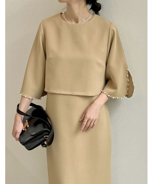 PREMIUM DRESS COLLECTION][2点セット][低身長/大きいサイズ有]パール